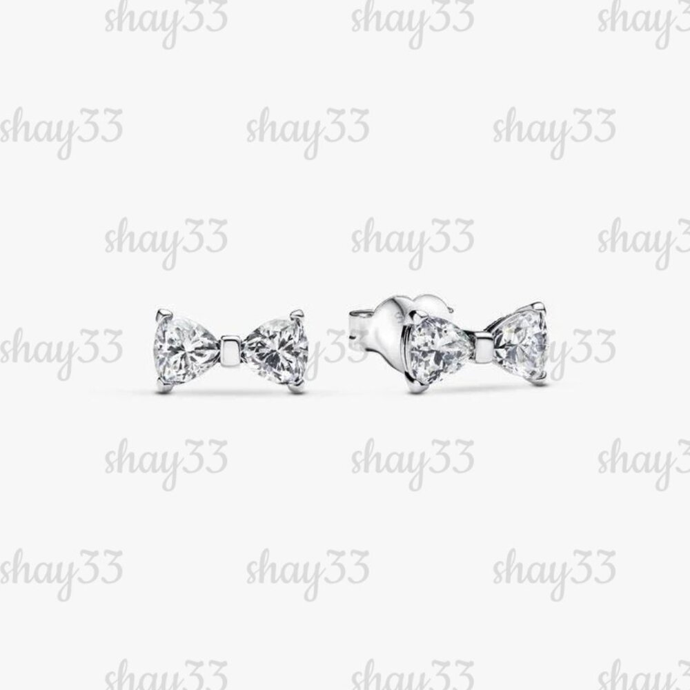 Pandora Sparkling clear Bow Stud Earrings